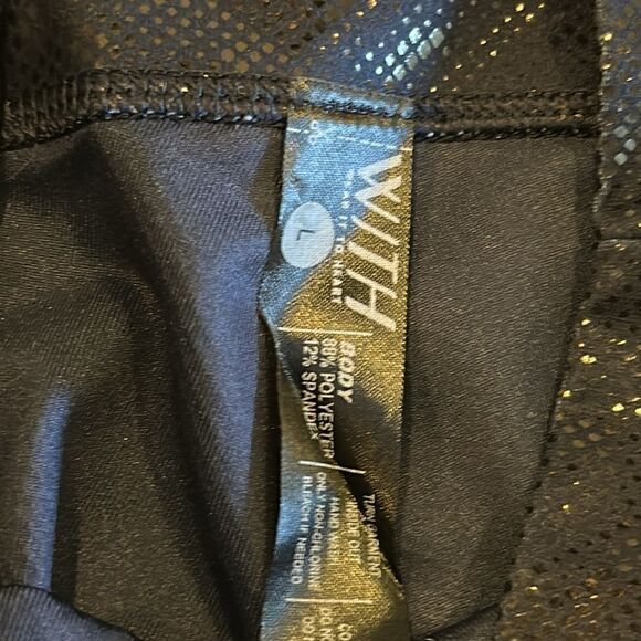 Wear it to Heart (WITH) Women’s High Waist Blue Black w Viper Foil Leggings - L - Picture 5 of 6